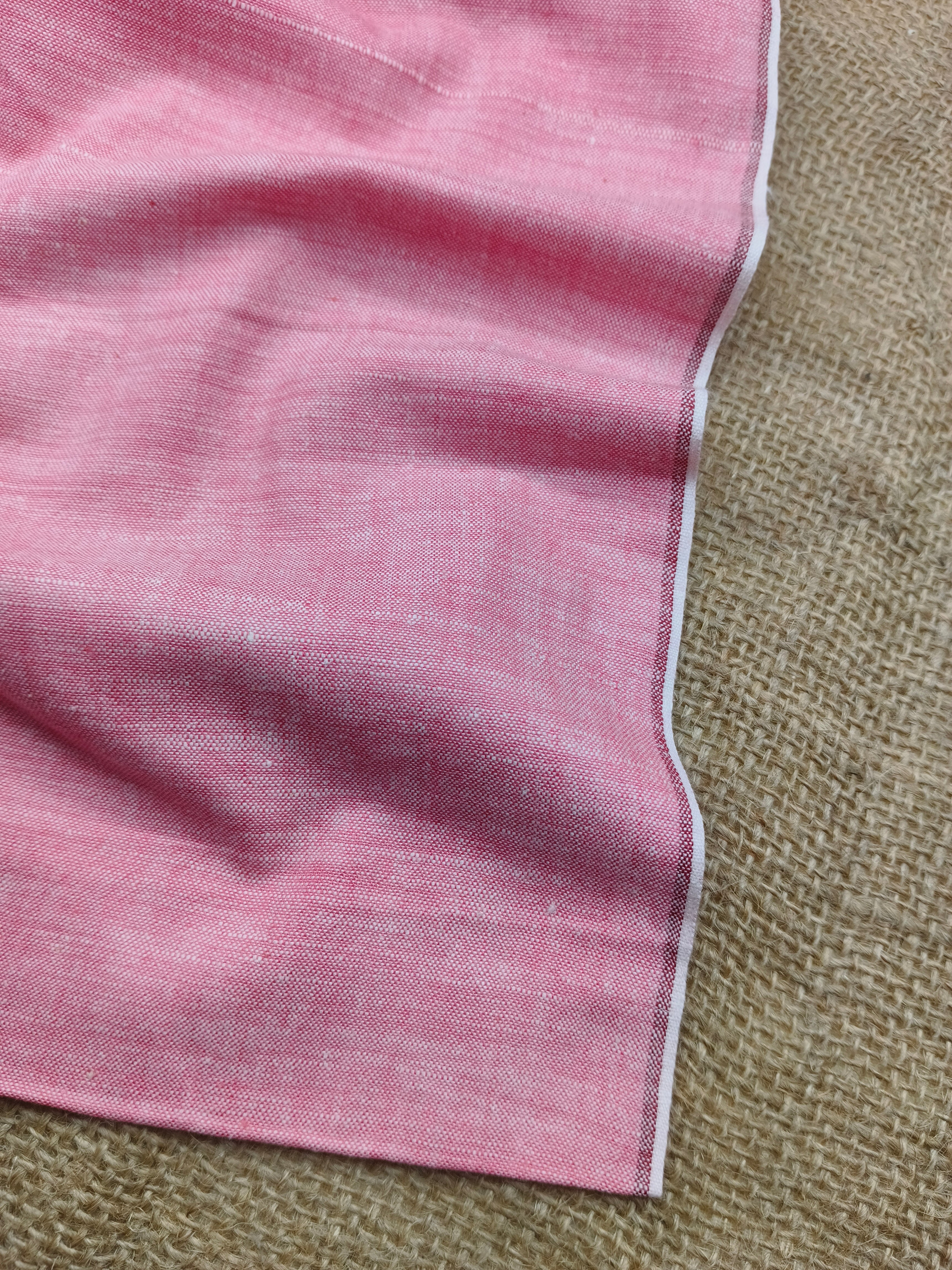 Handspun & Handwoven Cotton Lite Red Colour Fabric